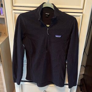 Patagonia Textured Black Quarter-Zip Fleece